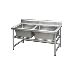 2 MEDENCÉS MOSOGATÓ, 40X40 CM, ZÁRTSZELVÉNY VÁZZAL