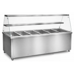 6XGN1/1 KAPACITÁSÚ MELEGENTARTÓ, EGYENES ÜVEGES FELÉPÍTMÉNNYEL