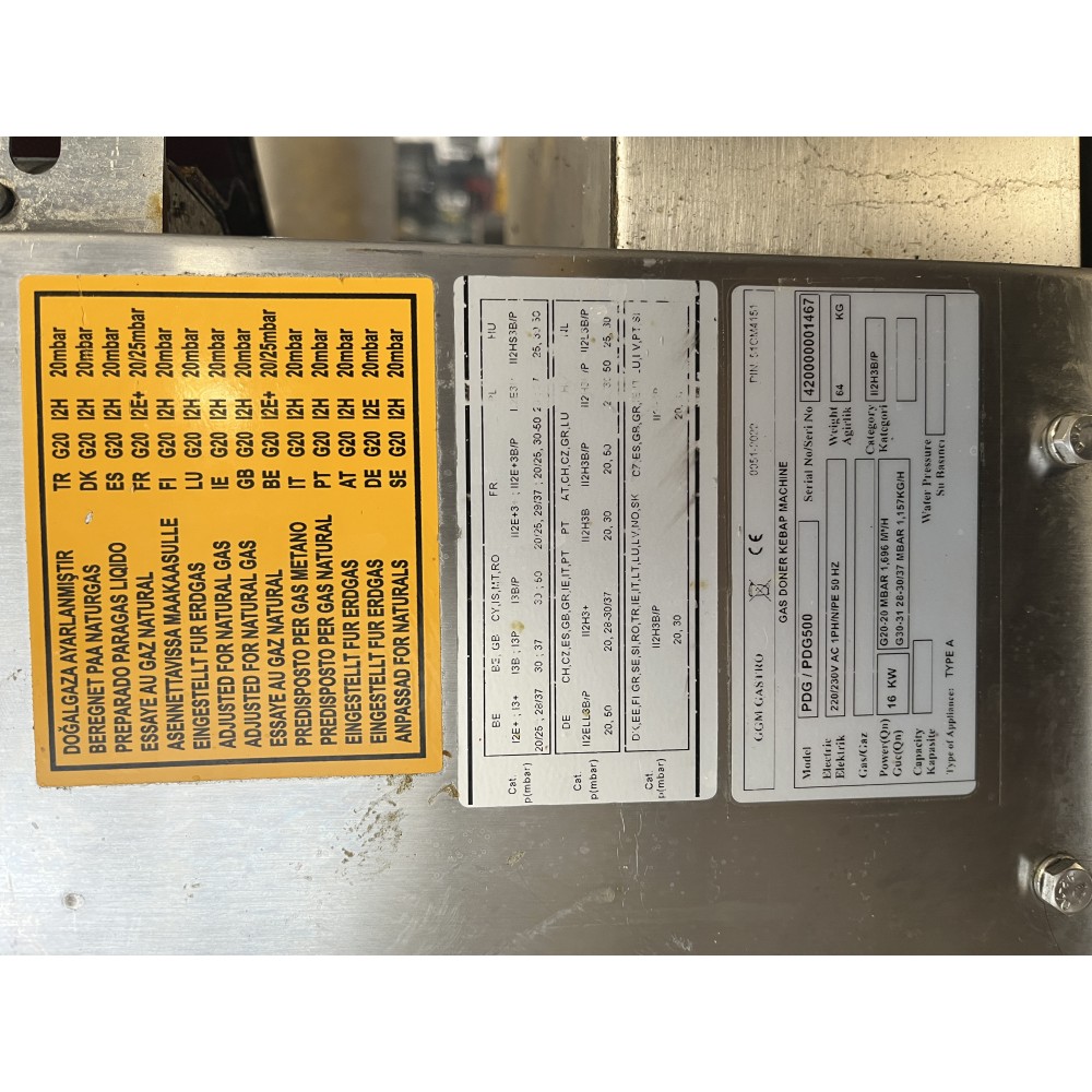 Gázüzemű ROBAX üveges gyros sütő