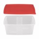 Többször használható ételhordó 2,5 liter mikrózható/fagyasztható, színes fedővel