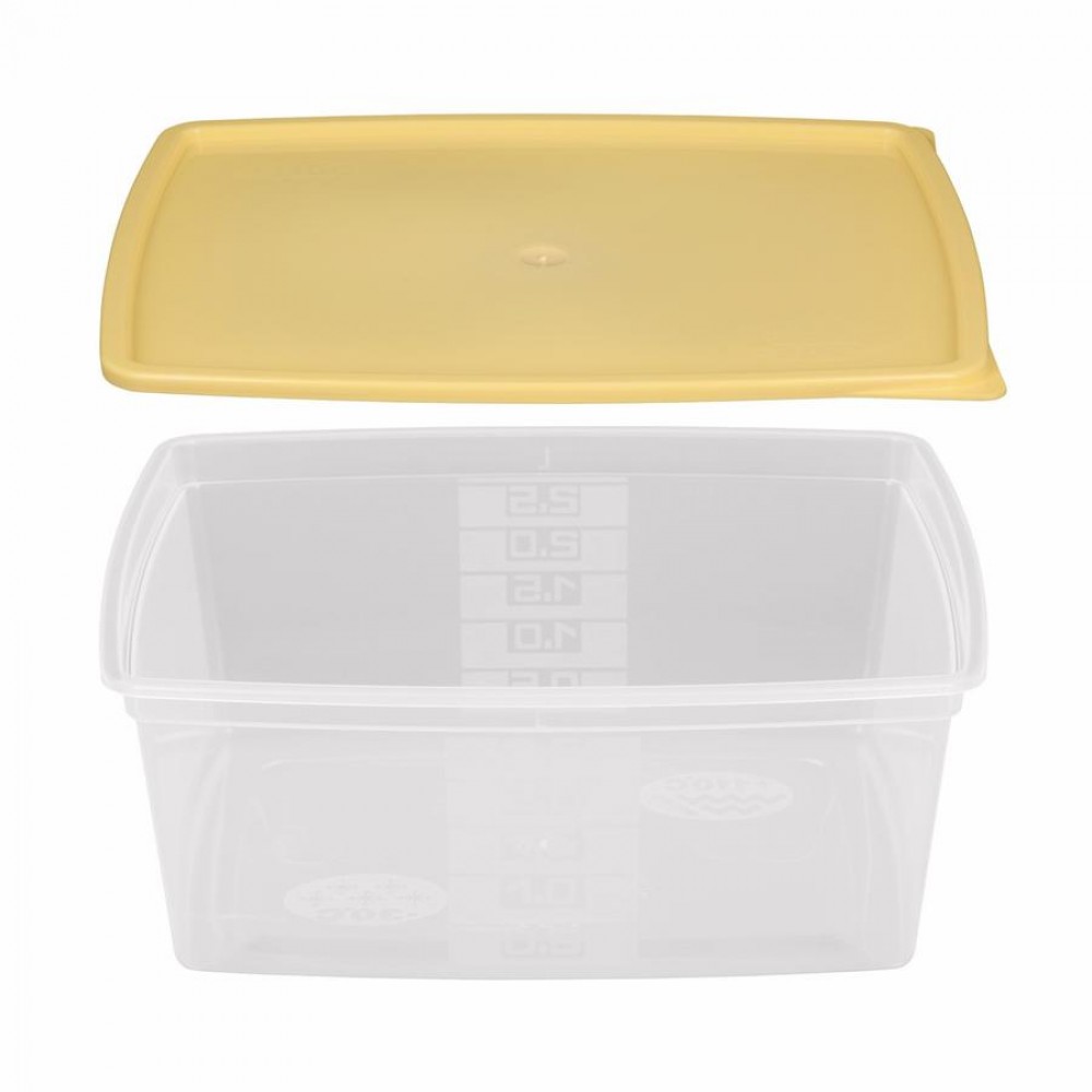 Többször használható ételhordó 2,5 liter mikrózható/fagyasztható, színes fedővel