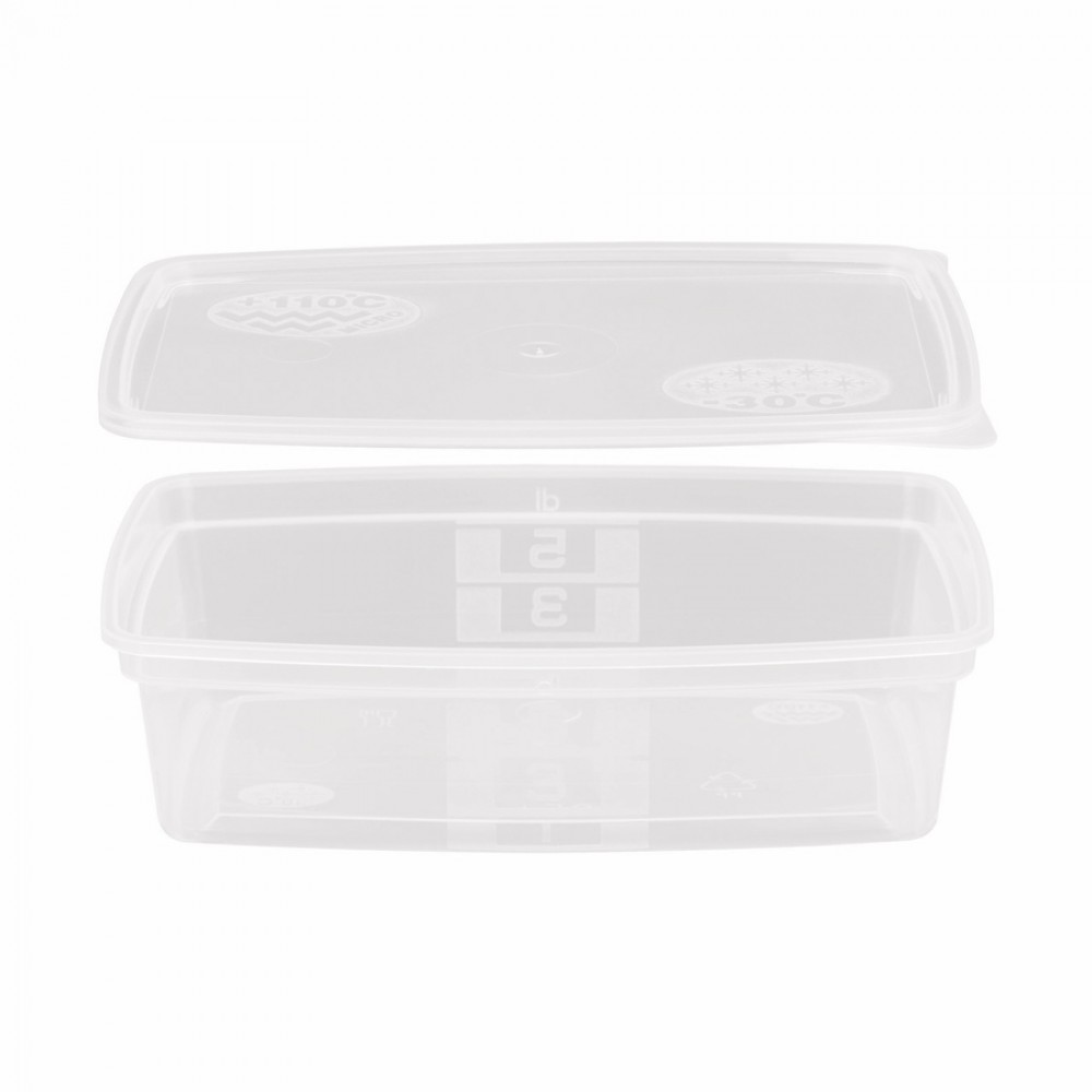 Többször használható ételhordó 0,5 liter mikrózható/fagyasztható, áttetsző fedővel
