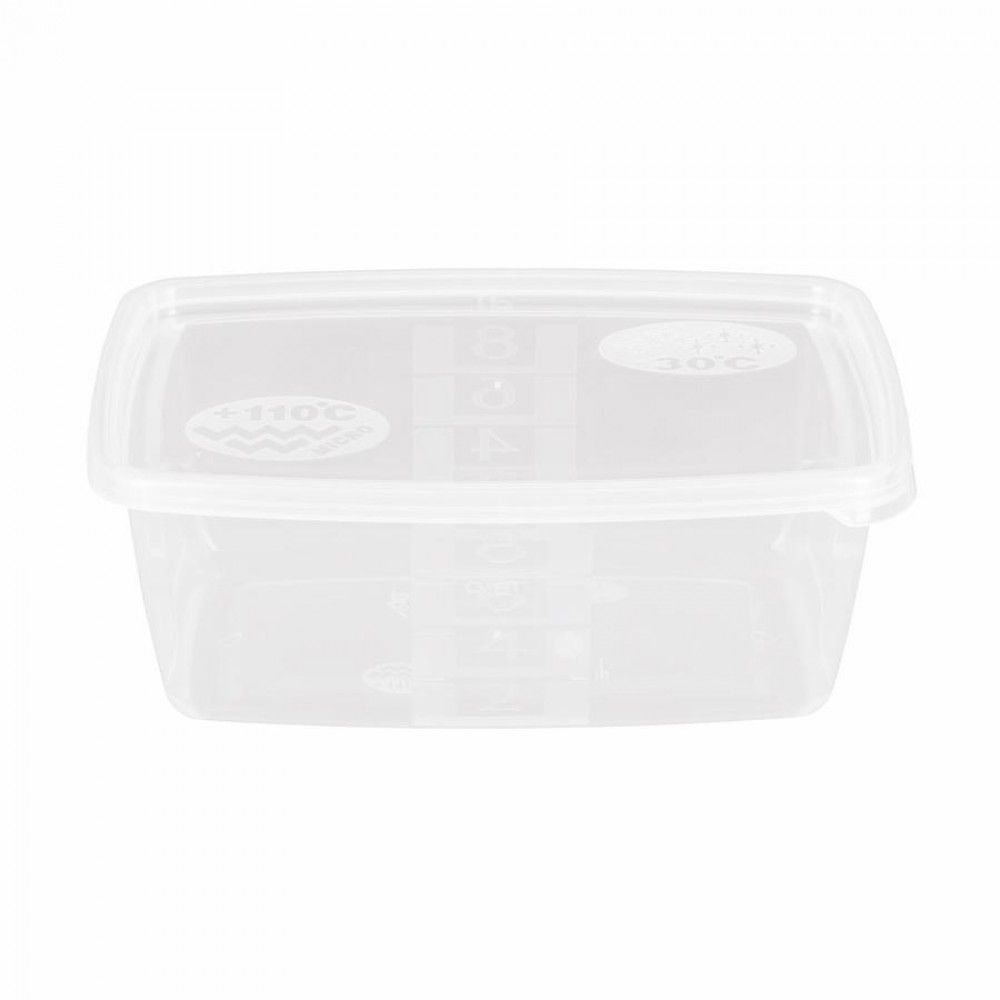 Többször használható ételhordó 0,8 liter mikrózható/fagyasztható, áttetsző fedővel