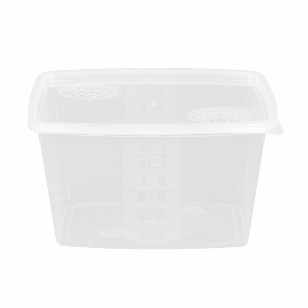 Többször használható ételhordó 1,2 liter mikrózható/fagyasztható, áttetsző fedővel