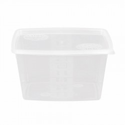 Többször használható ételhordó 1,2 liter mikrózható/fagyasztható, áttetsző fedővel
