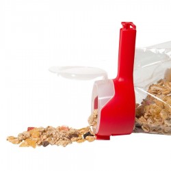 Frissen tartó zacskólezáró csipesz, piros, 14 cm