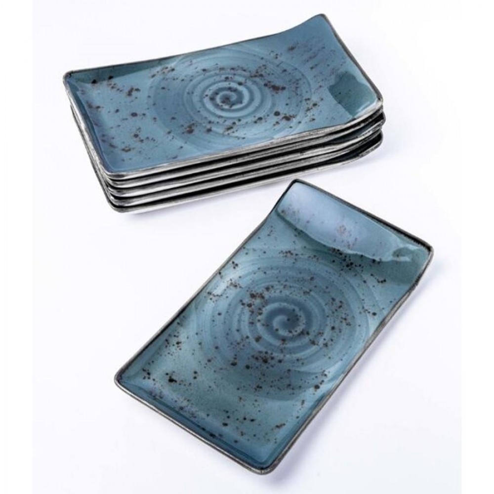 6 db Arando szögletes vegan tányér 21,5 x 12 cm