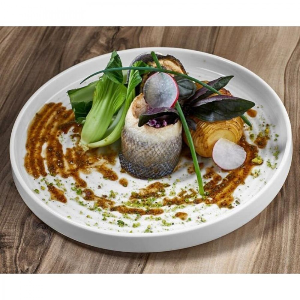 Helix fehérszínű vegan desszerttányér 19 cm