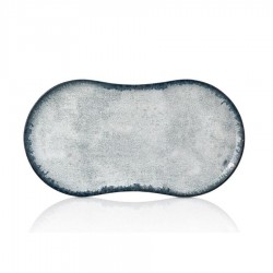 Smooth vegan jing-jang tányér 26 x 15 cm, kék