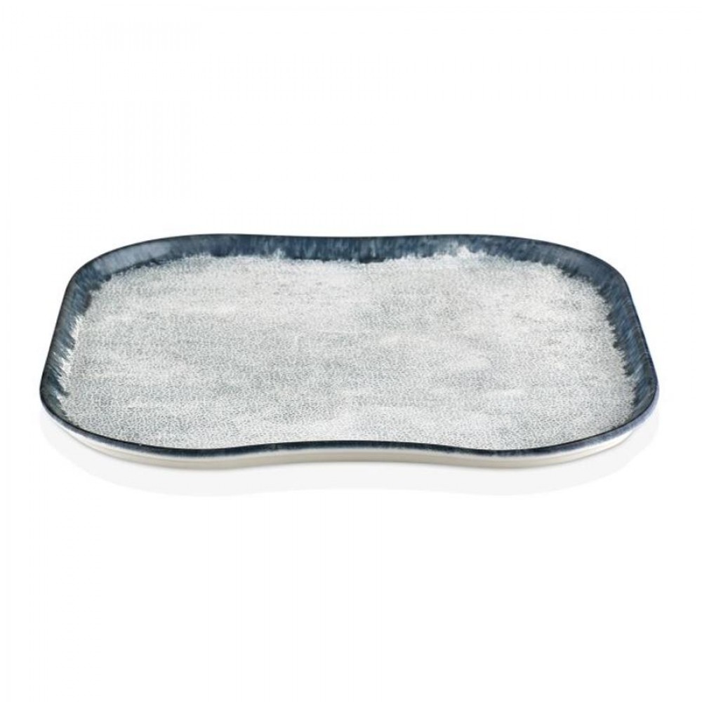 Smooth vegan négyzettányér 33 x 33 cm, kék