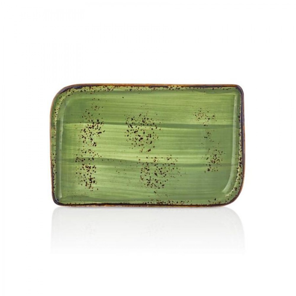 Green Harmony szögletes tányér 24 x 15 cm