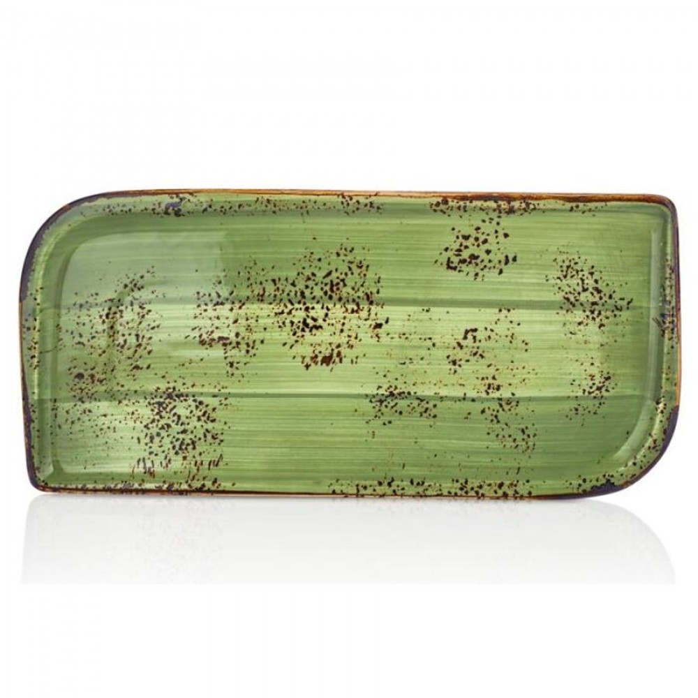 Green Harmony szögletes tányér 36 x 21 cm