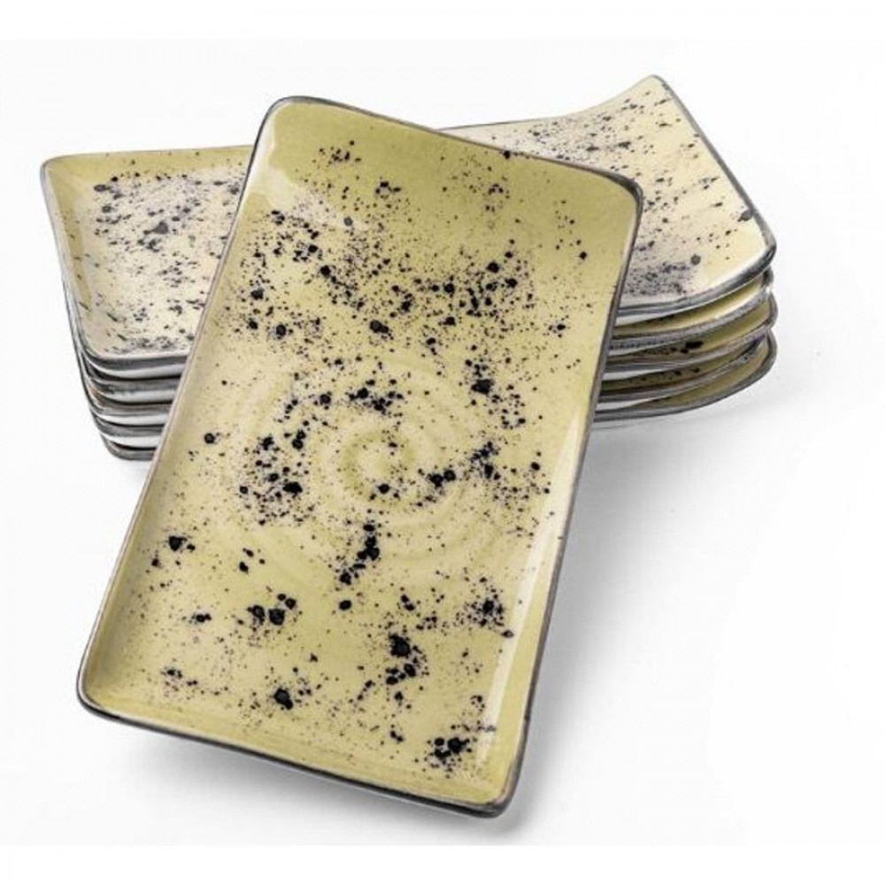 Olive szögletes vegan tányér 21,5 x 18 cm