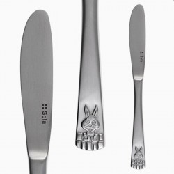 755 Elite ganz matt, gyermek evőkés, nyelén nyuszifigurával