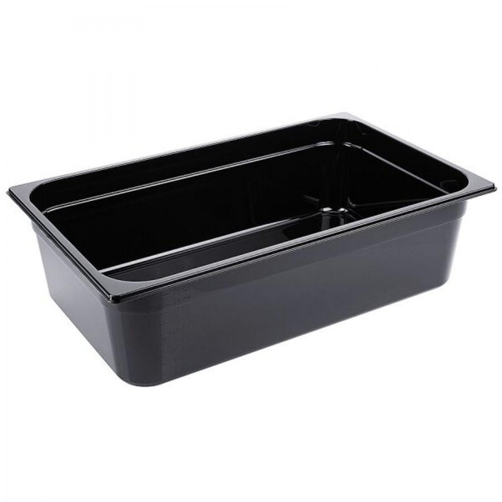 Fekete polikarbonát GN 1/1-es edény 150 mm mély