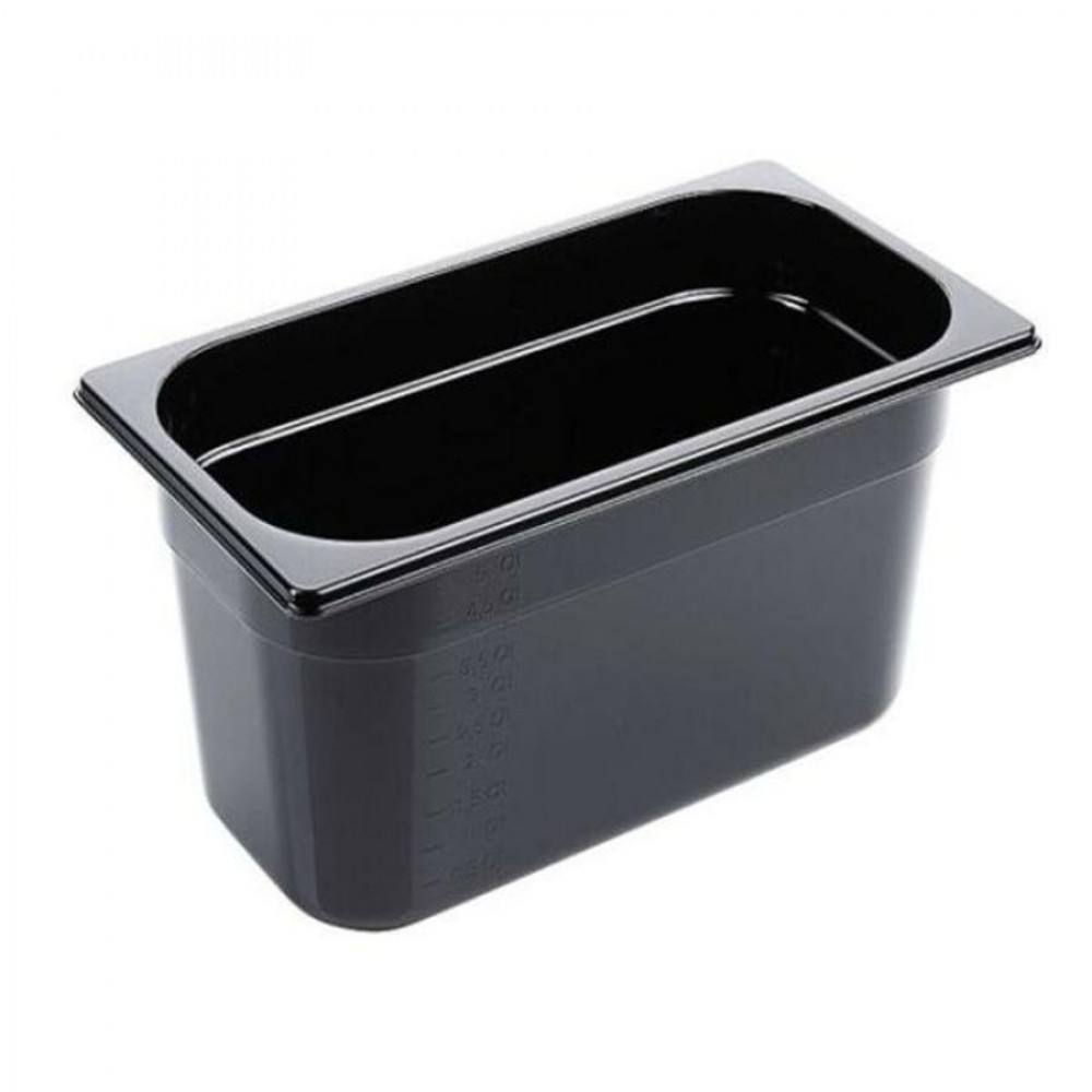 Fekete polikarbonát GN 1/3-os edény 200 mm mély, 7,2 L
