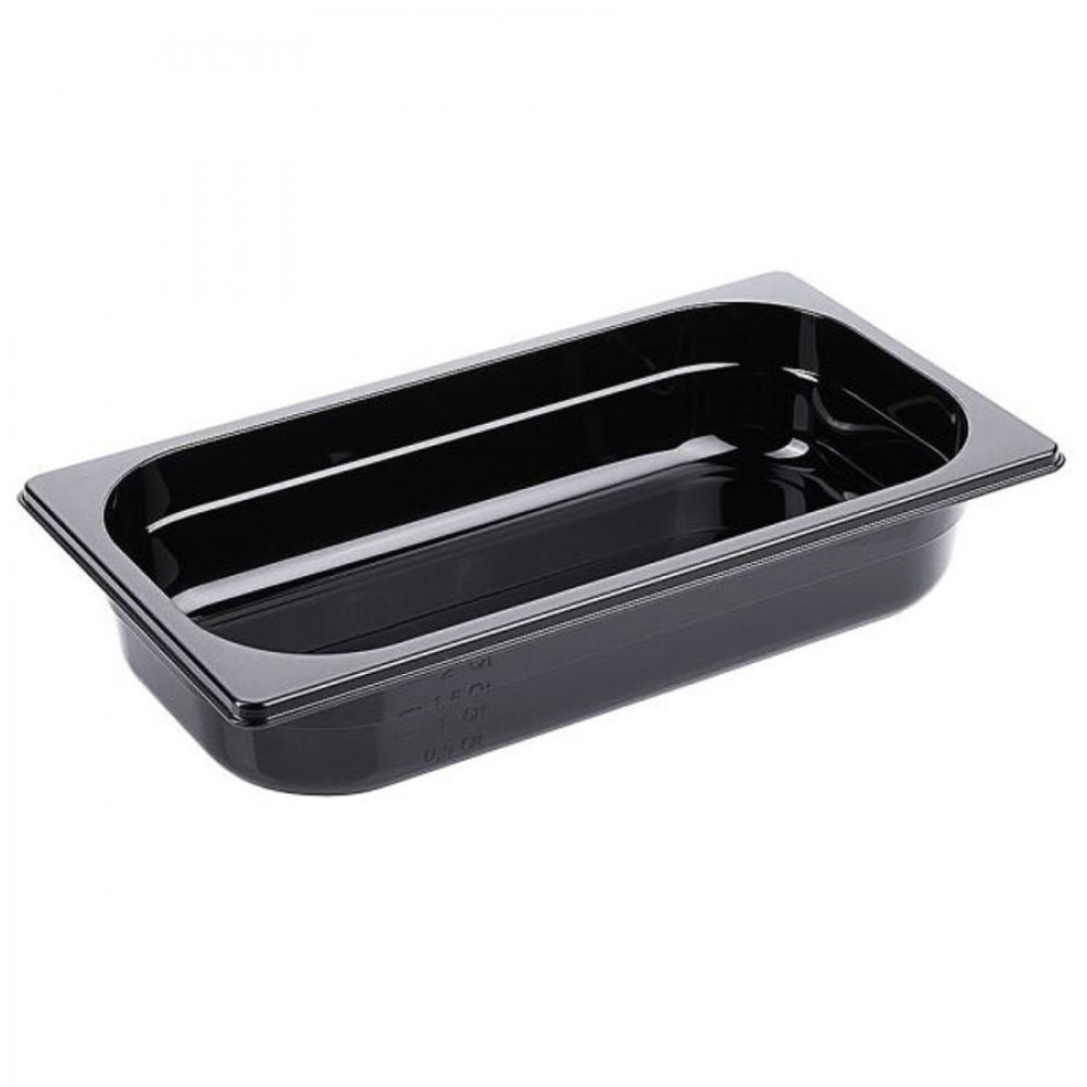 Fekete polikarbonát GN 1/3-os edény 65 mm mély, 2,4 L