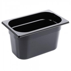 Fekete polikarbonát GN 1/4-es edény 150 mm mély, 3,8 L