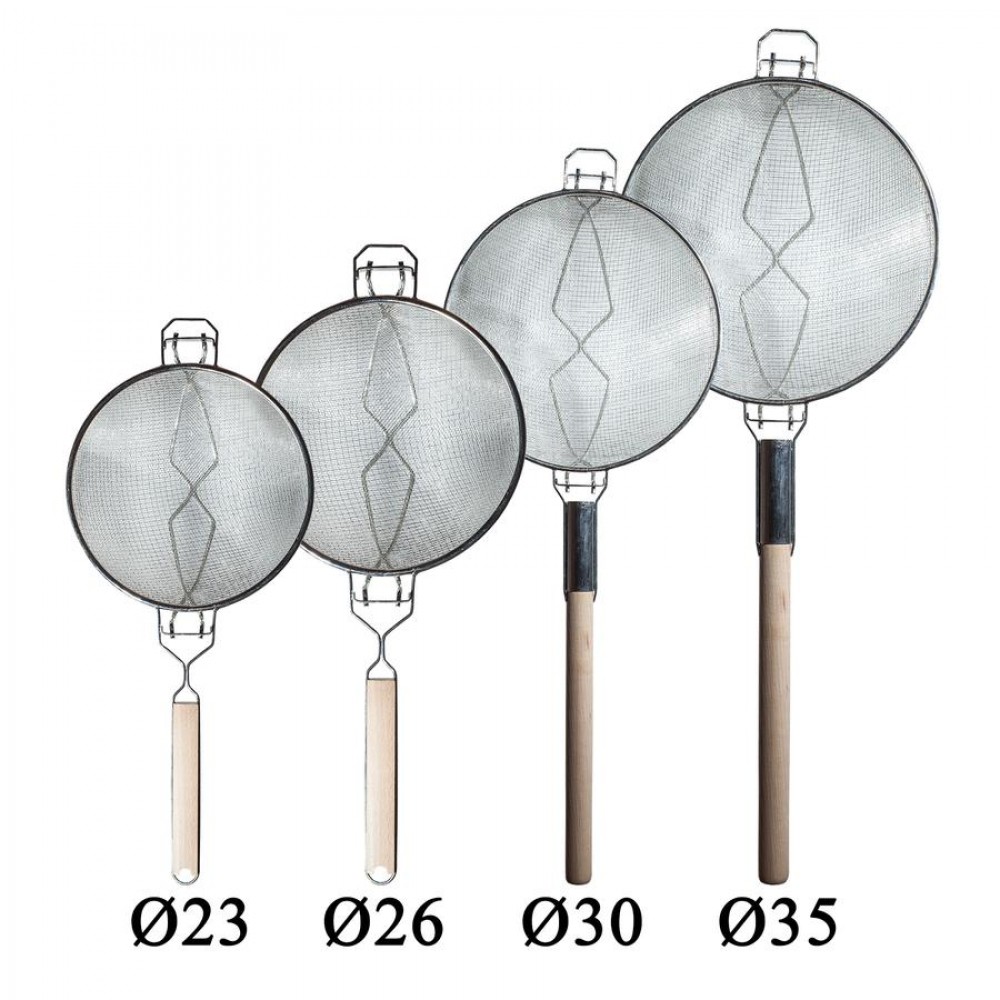 Duplahálós erősítettszűrő fanyéllel 30 cm