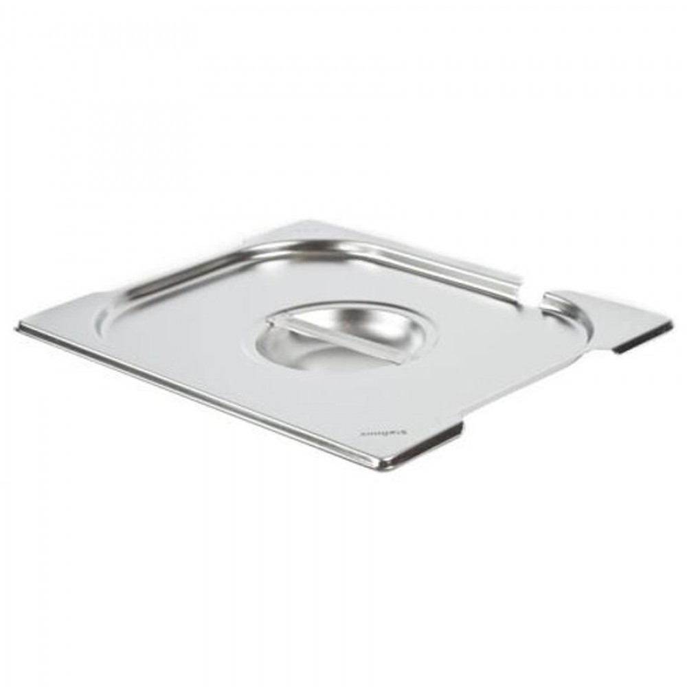 GN 1/2-es fedő, 325 x 265 mm, fül és kanálkivágással