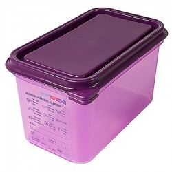 Allergének tárolására készült GN 1/4-es edény, 150 mm mély, 4,3 L