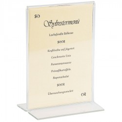 Menü kártyatartó, A 4,  21 x 30,5 cm