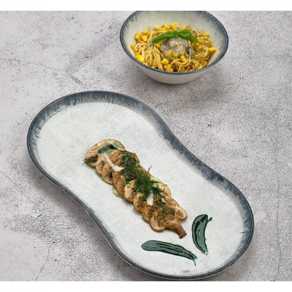 Smooth vegan jing-jang tányér 26 x 15 cm, kék