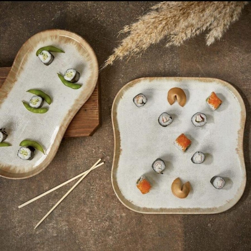 Smooth vegan négyzettányér 33 x 33 cm, sárga