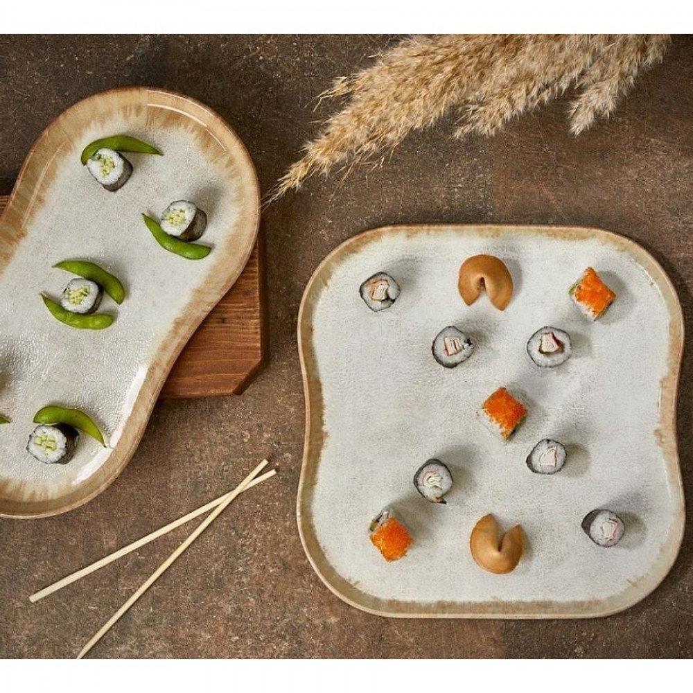 Smooth vegan jing-jang tányér 26 x 15 cm, sárga