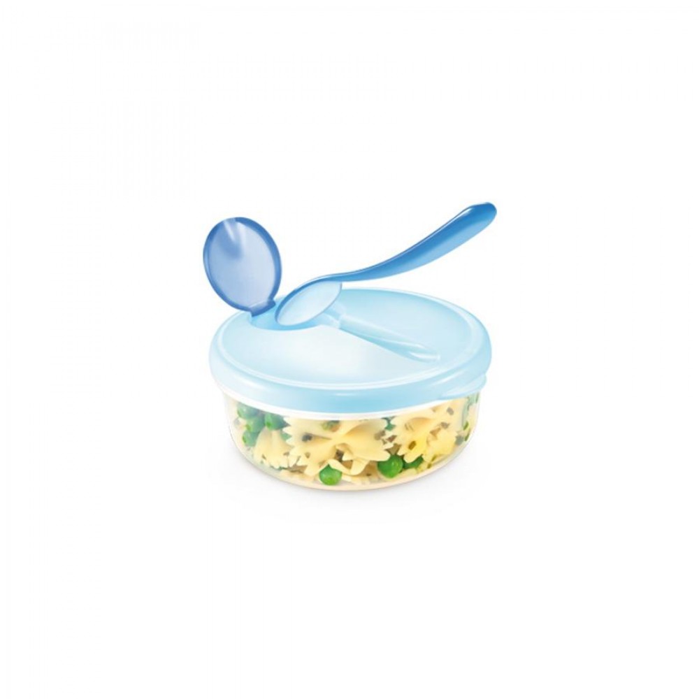 PAPU PAPI gyermek utazó tál kanállal,kék