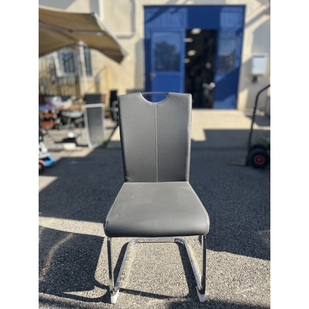 Beltéri szék, szürke műbőr